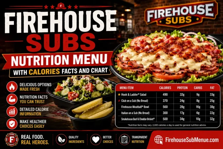Firehouse Subs Nutrition Menu with Calories Facts And Chart 6 Firehouse Subs Nutrition Menu