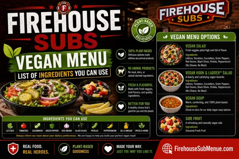Firehouse Subs Vegan Menuย - List of Ingredients you can use 4 Firehouse Subs Vegan Menu