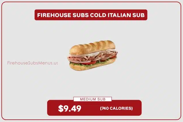 Firehouse Subs Cold Italian Sub - Prices, Nutrition & Allergens 2 Firehouse Subs Cold Italian Sub