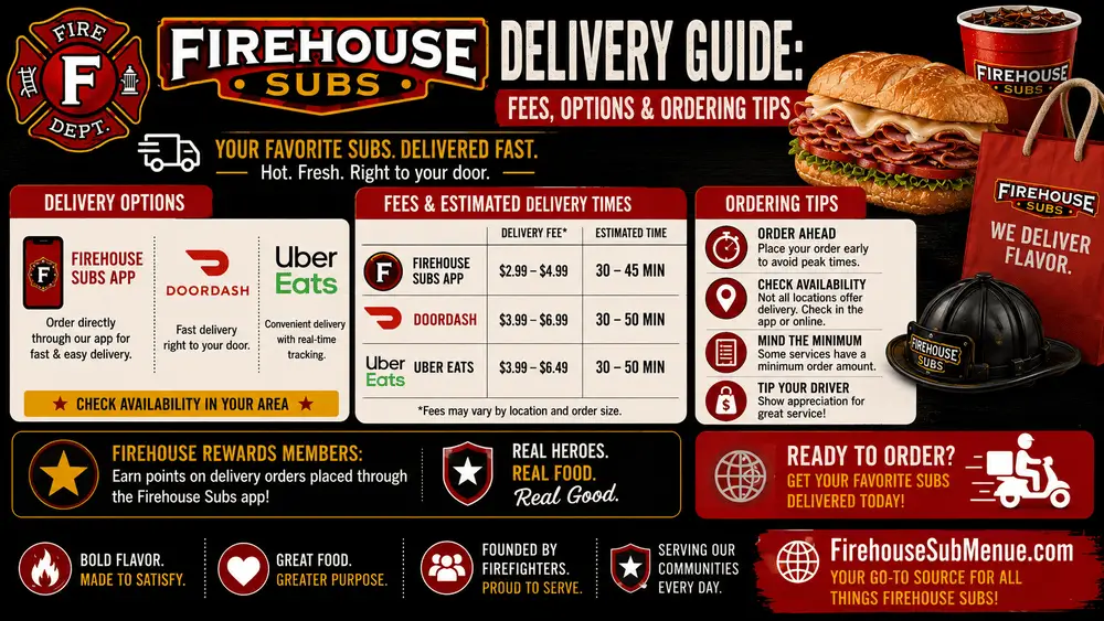 Firehouse Subs Delivery Guide: Fees, Options & Ordering Tips 1 Firehouse Subs Delivery