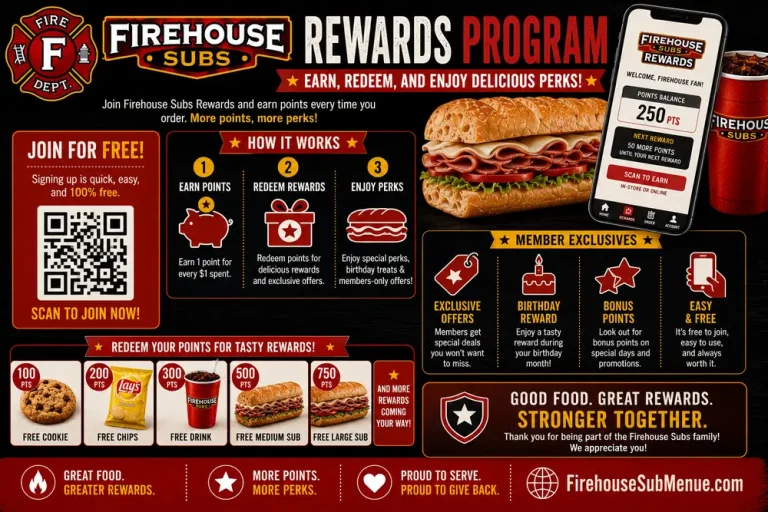 Firehouse Subs Rewards Program: Earn, Redeem, and Enjoy Delicious Perks! 8 Firehouse Subs Rewards Program