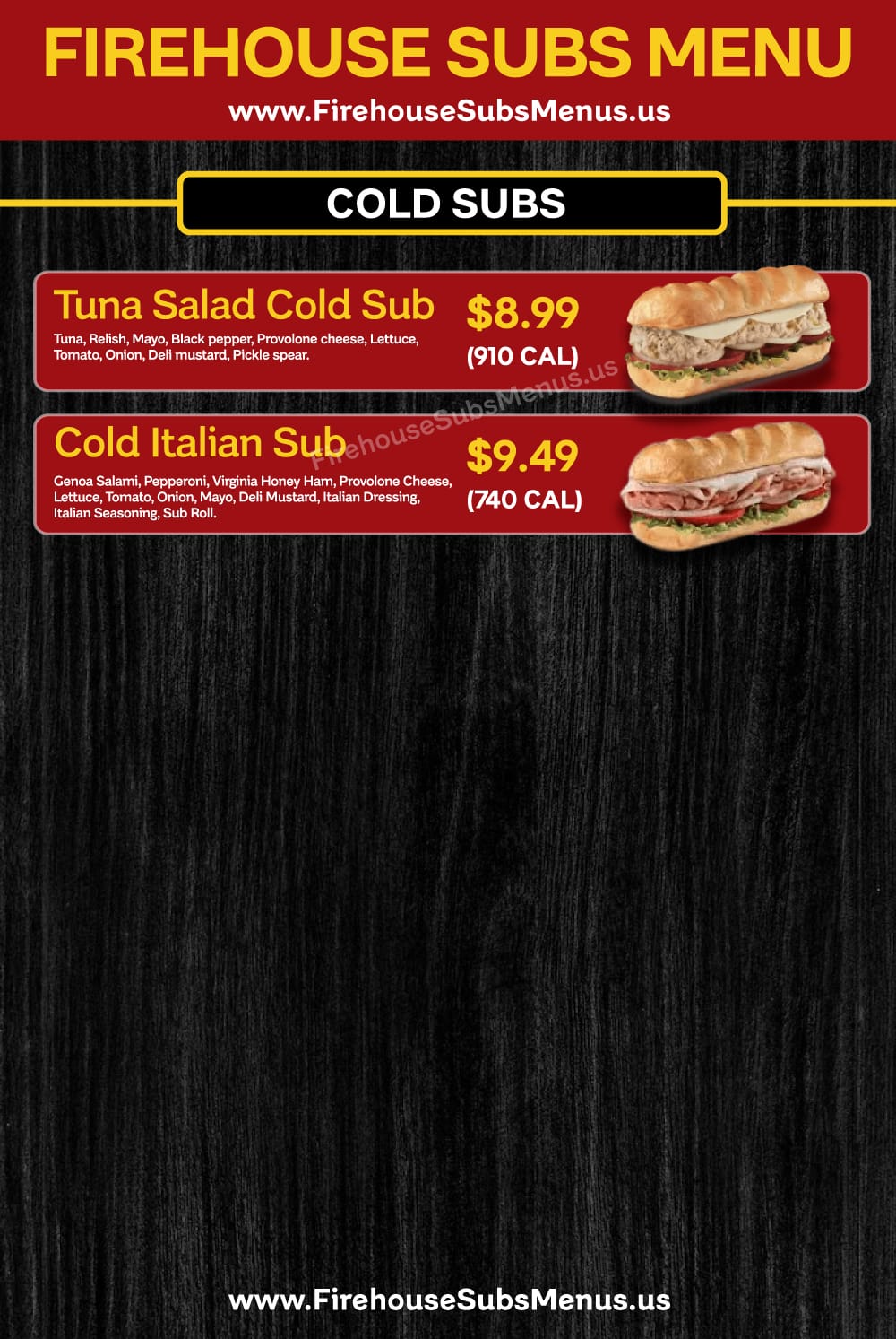 Firehouse Subs Abilene Menu With Prices, Calories, Location & Reviews (2026) 8 Build Your Own Subs