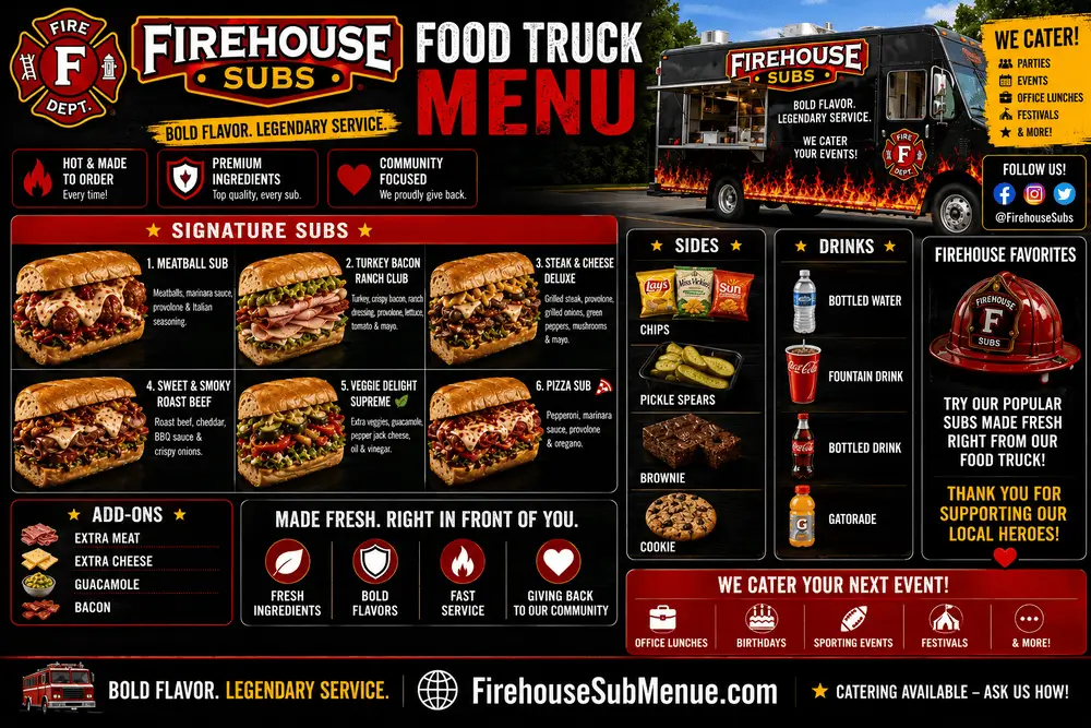 Firehouse Subs Food Truck Menu with Prices and pictures 16 Firehouse Subs Food Truck Menu