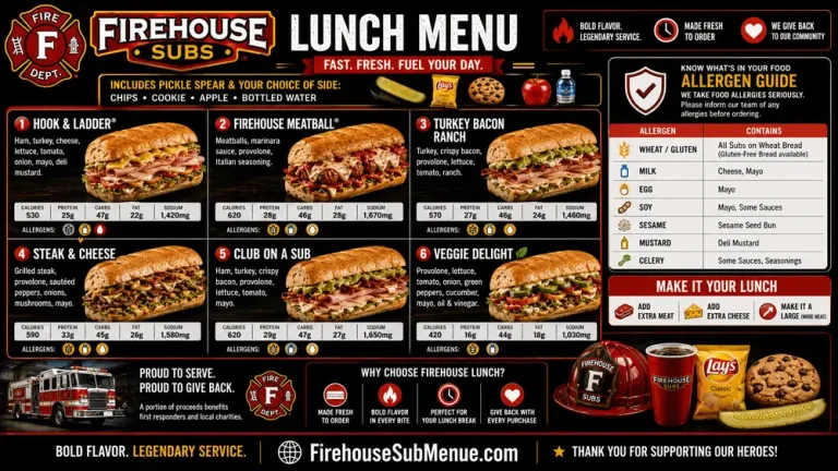 Firehouse Subs Lunch Menu - Prices, Pictures, Nutrition & Allergens 2 Firehouse Subs Lunch Menu