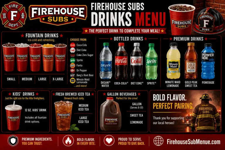 Firehouse Subs Drinks Menu with Prices and pictures 1 Firehouse Subs Drinks Menu