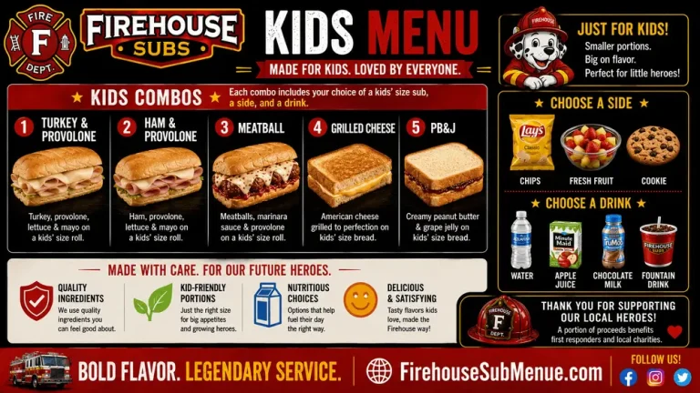 Firehouse Subs Kids Menu