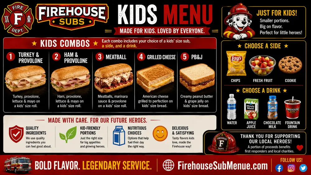 Firehouse Subs Kids Menu with Prices and pictures 5 Firehouse Subs Kids Menu