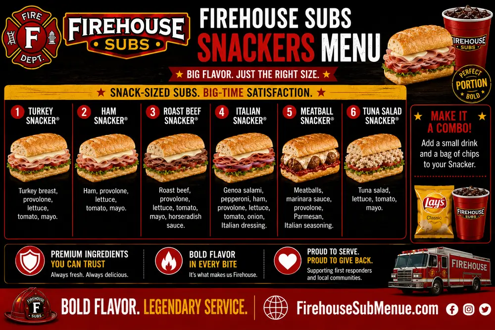 Firehouse Subs Snackers Menu with Prices and pictures 5 Firehouse Subs Snackers Menu