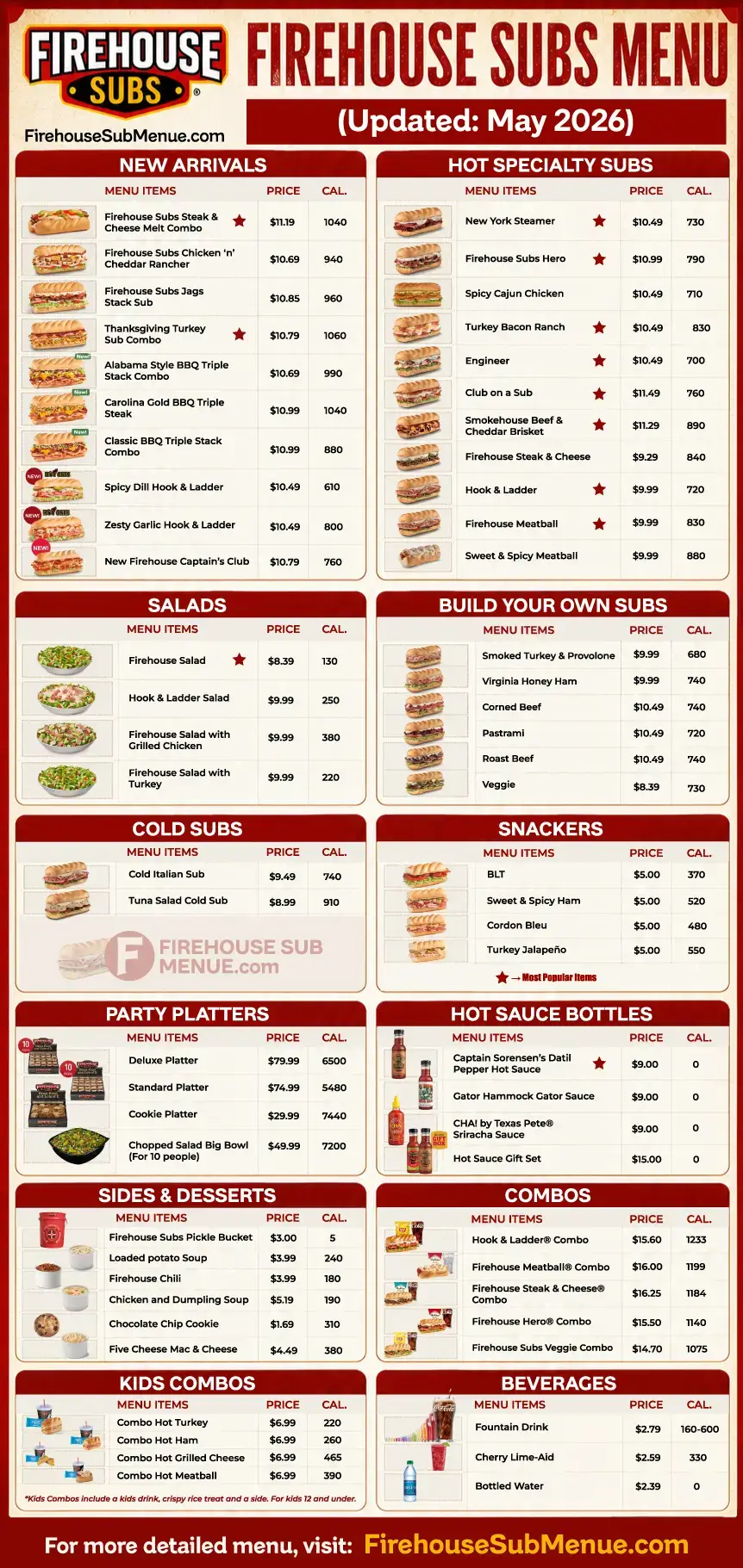 Firehouse Subs Menu