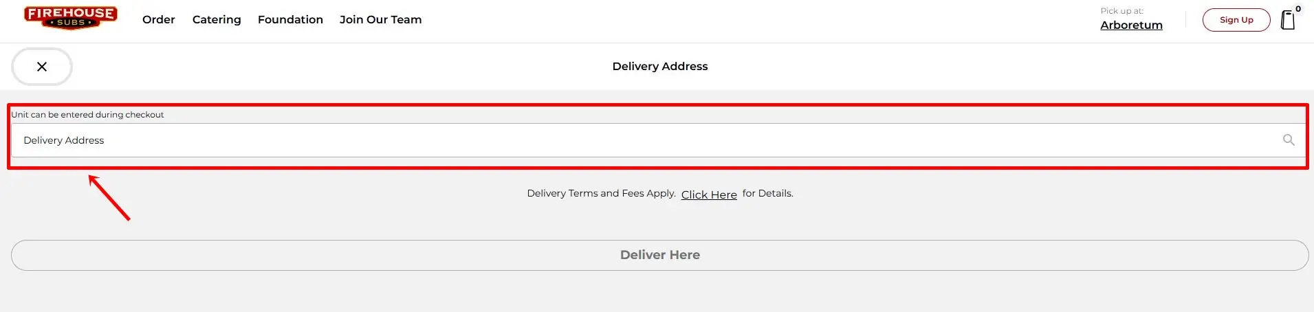 How to Order Firehouse Subs Online in 2026 (Step-by-Step Guide) 6 Enter Your Delivery Address