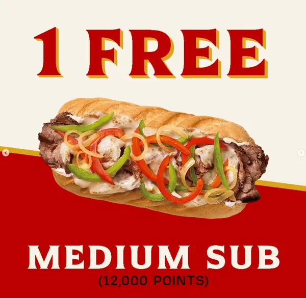 Firehouse Subs Offering 12,000 Bonus Points with Steak & Cheese Melt Through June 13, 2026 4 Firehouse Subs 12,000 Bonus Points redeem for medium sub