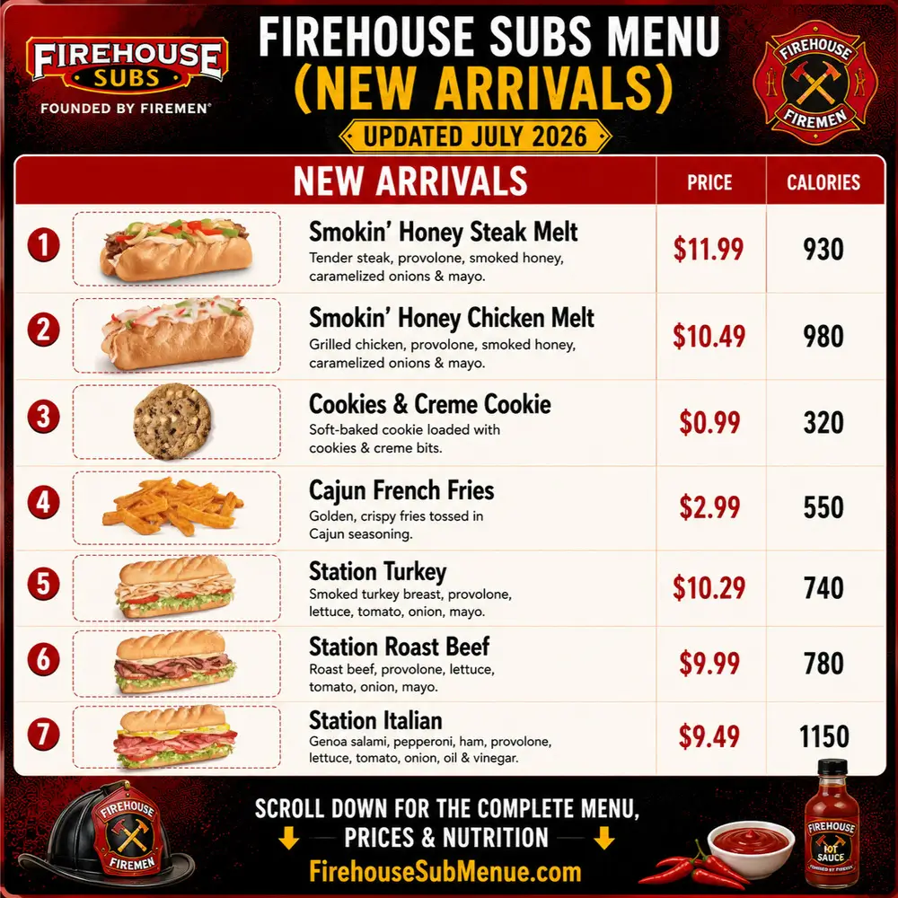 Firehouse Subs Menu | Prices, Pictures & Nutrition Info 2026 164 Firehouse Subs Menu New Arrivals